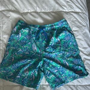 Vineyard Vines Blue and Green Swim Trunks